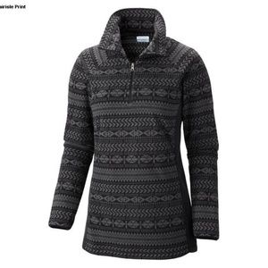 Black Fairisle Print Columbia Half-Zip Pullover
